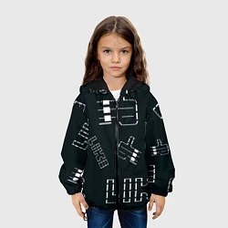 Куртка с капюшоном детская Лайк, цвет: 3D-черный — фото 2