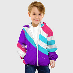 Куртка с капюшоном детская Абстрактные круги, цвет: 3D-белый — фото 2