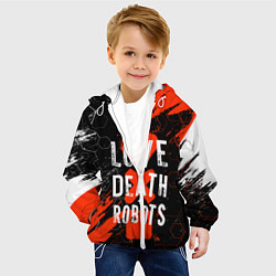 Куртка с капюшоном детская ЛЮБОВЬ СМЕРТЬ И РОБОТЫ СОТЫ, цвет: 3D-белый — фото 2