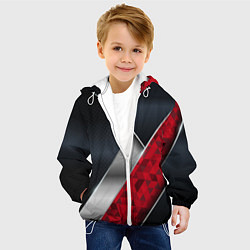 Куртка с капюшоном детская 3D BLACK AND RED METAL, цвет: 3D-белый — фото 2