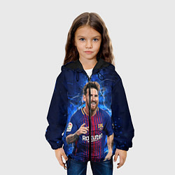 Куртка с капюшоном детская Лионель Месси Барселона 10, цвет: 3D-черный — фото 2