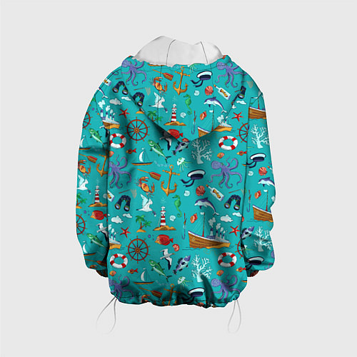Детская куртка Морские обитатели / 3D-Белый – фото 2