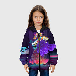 Куртка с капюшоном детская Ретро 90-е, цвет: 3D-черный — фото 2