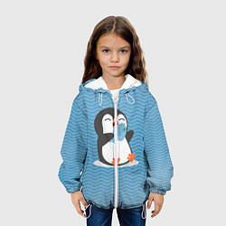 Куртка с капюшоном детская Пингвин, цвет: 3D-белый — фото 2