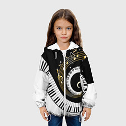Куртка с капюшоном детская МУЗЫКАЛЬНЫЙ УЗОР, цвет: 3D-белый — фото 2