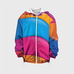 Куртка с капюшоном детская Candy rainbow, цвет: 3D-белый
