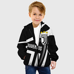 Куртка с капюшоном детская JUVENTUS ЮВЕНТУС ПОЛОСЫ, цвет: 3D-черный — фото 2