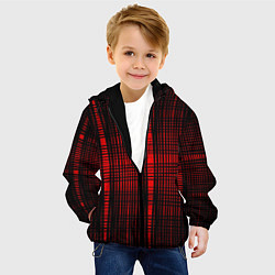 Куртка с капюшоном детская ЧерНые линии на Красном, цвет: 3D-черный — фото 2