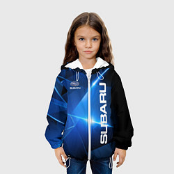 Куртка с капюшоном детская Subaru, цвет: 3D-белый — фото 2