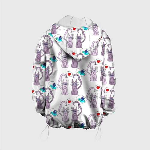 Детская куртка Фиолетовые котики / 3D-Белый – фото 2