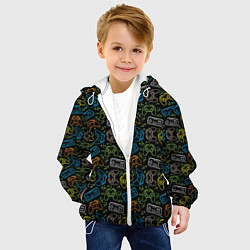 Куртка с капюшоном детская Геймер, цвет: 3D-белый — фото 2
