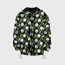 Куртка с капюшоном детская Текстура мяча, цвет: 3D-черный