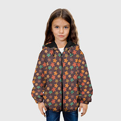 Куртка с капюшоном детская Цветы Разные, цвет: 3D-черный — фото 2