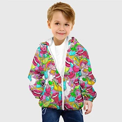 Куртка с капюшоном детская Губы фреш, цвет: 3D-белый — фото 2