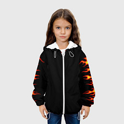 Куртка с капюшоном детская Языки Пламя, цвет: 3D-белый — фото 2