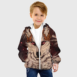 Куртка с капюшоном детская Красивая Волчица, цвет: 3D-белый — фото 2