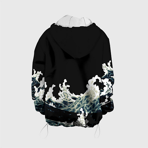 Детская куртка Карп Кои Волна Япония Рыба / 3D-Белый – фото 2
