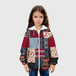 Куртка с капюшоном детская Деревенский стиль Пэчворк, цвет: 3D-белый — фото 2