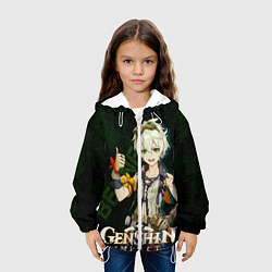 Куртка с капюшоном детская Беннетт Genshin Impact, цвет: 3D-белый — фото 2