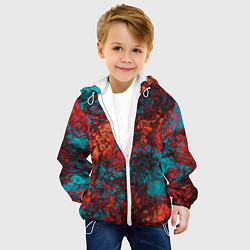 Куртка с капюшоном детская Текстура камня, цвет: 3D-белый — фото 2