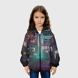 Куртка с капюшоном детская Neon Tokyo, цвет: 3D-черный — фото 2