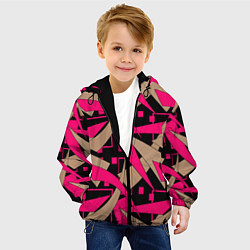 Куртка с капюшоном детская Яркий абстрактный узор, цвет: 3D-черный — фото 2