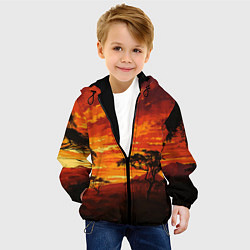 Куртка с капюшоном детская АФРИКАНСКАЯ САВАННА, цвет: 3D-черный — фото 2
