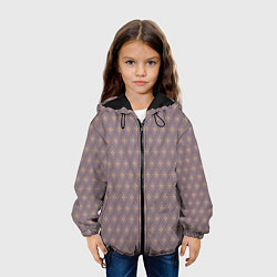 Куртка с капюшоном детская Тонкие ромбы, цвет: 3D-черный — фото 2