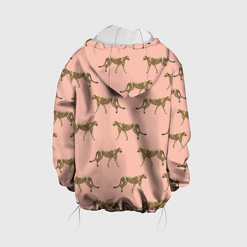 Детская куртка Гепарды на розовом / 3D-Белый – фото 2