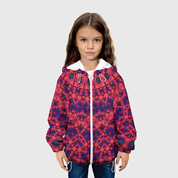 Куртка с капюшоном детская Круглый красный орнамент, цвет: 3D-белый — фото 2