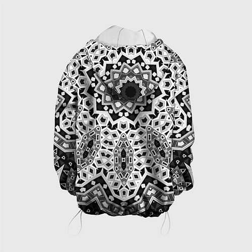 Детская куртка Черно-белый орнамент / 3D-Белый – фото 2