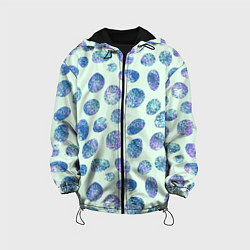 Куртка с капюшоном детская Драгоценные синие камни, цвет: 3D-черный