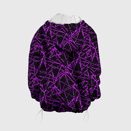 Детская куртка Фиолетово-черный абстрактный узор / 3D-Белый – фото 2