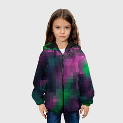 Куртка с капюшоном детская Разноцветный геометрический уз, цвет: 3D-черный — фото 2
