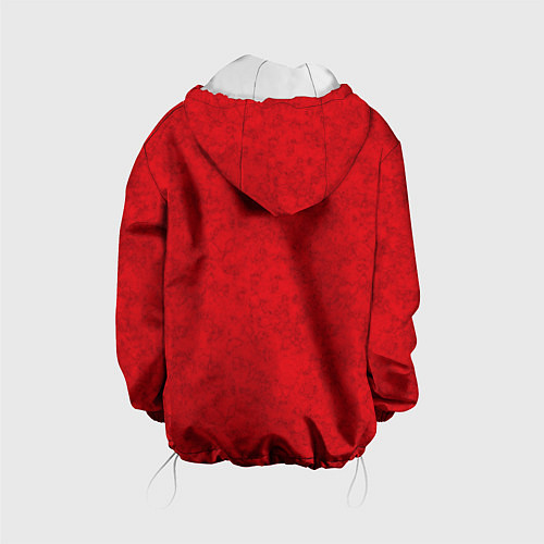 Детская куртка Ярко-красный мраморный узор / 3D-Белый – фото 2