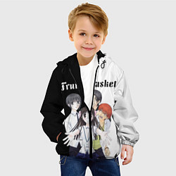 Куртка с капюшоном детская Корзинка фруктов персонажи, цвет: 3D-черный — фото 2