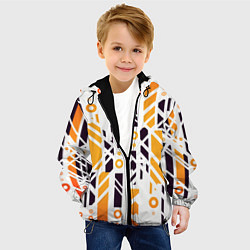 Куртка с капюшоном детская Абстракция маршрут, цвет: 3D-черный — фото 2