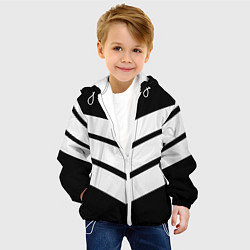 Куртка с капюшоном детская Три полоски, цвет: 3D-белый — фото 2