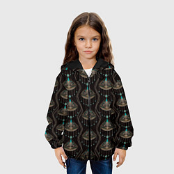 Куртка с капюшоном детская Трехцветный арт деко, цвет: 3D-черный — фото 2