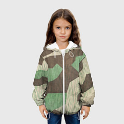 Куртка с капюшоном детская Камуфляж хаки армейский, цвет: 3D-белый — фото 2