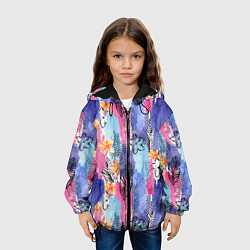 Куртка с капюшоном детская Осенний паттерн, цвет: 3D-черный — фото 2