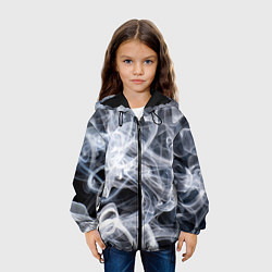 Куртка с капюшоном детская Графика дыма, цвет: 3D-черный — фото 2