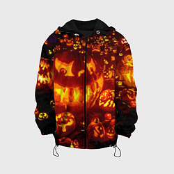 Куртка с капюшоном детская Тыквы на Хэллоуин, цвет: 3D-черный