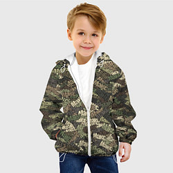 Куртка с капюшоном детская Именной камуфляж Макс, цвет: 3D-белый — фото 2