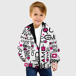 Куртка с капюшоном детская ИГРА В КАЛЬМАРА УЗОР И ПАТТЕРН ЛОГО, цвет: 3D-черный — фото 2