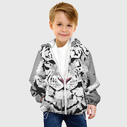 Куртка с капюшоном детская Белый снежный тигр, цвет: 3D-белый — фото 2