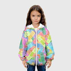 Куртка с капюшоном детская Цветные пластыри, цвет: 3D-белый — фото 2