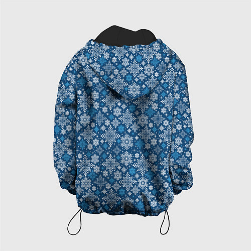 Детская куртка Снежные Узоры на Новый Год / 3D-Черный – фото 2