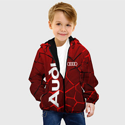 Куртка с капюшоном детская АУДИ - 3D плиты с подсветкой, цвет: 3D-черный — фото 2