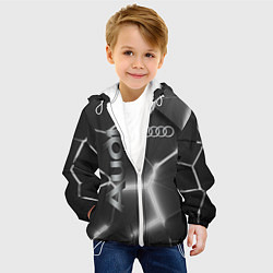 Куртка с капюшоном детская AUDI GREY 3D ПЛИТЫ, цвет: 3D-белый — фото 2